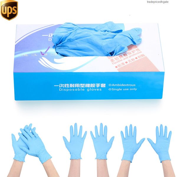

powder real disposable nitrile blue latex 100pcs household rubber protective isolation clean spa barber salon gloves
