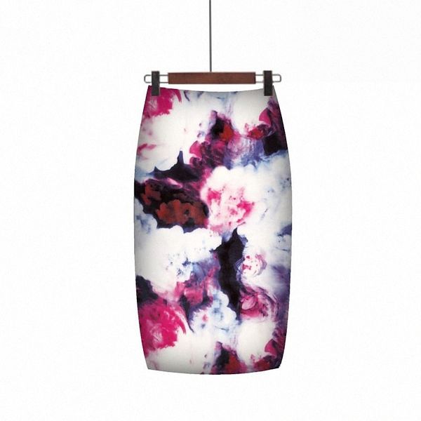 

women's elegant streetwear pencil bodycon midi skirts office / career daily floral / botanical geometric tie dye split blushing pink bl, Black