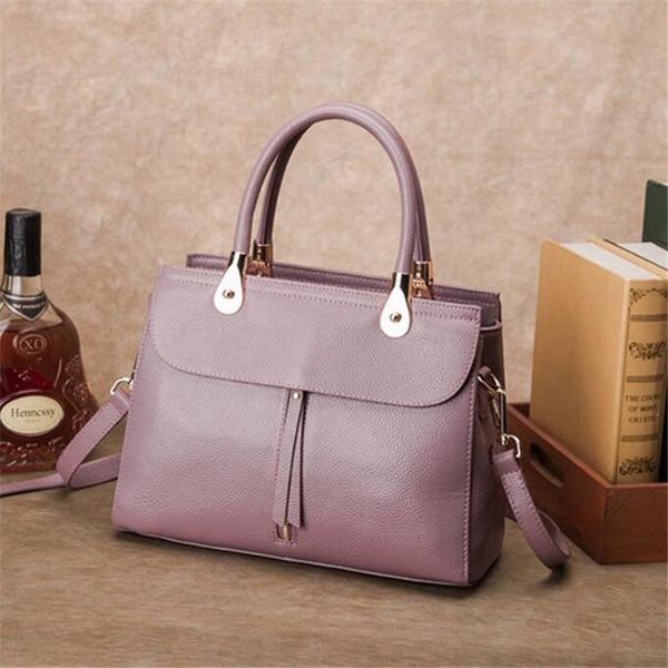 

fashion women tote bag 100% genuine leather handbag black lady crossbody messenger purse shoulder bags