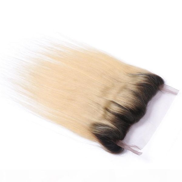 

# 1b 613 blonde ombre 360 ​​фронтальных полного шнурок группа фронтальной two tone перуанские прямые волосы 360 кружево фронтального закрыти, Black;brown