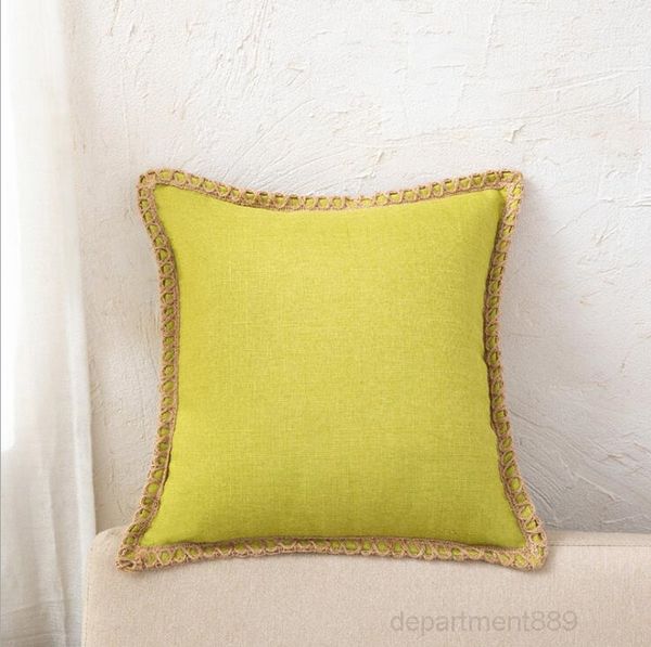 

a-case cafe solid color linen pillowcase knitting bordure throw pillow cover home decoration nordic style sofa pillowcas dhe1067