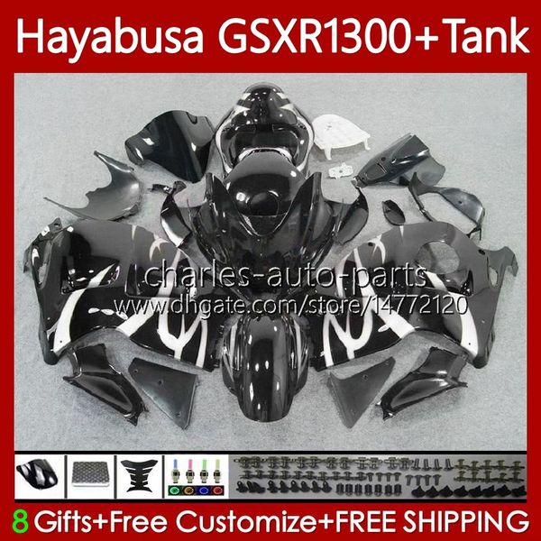 OEM Vücut + Tank Suzuki Hayabusa GSXR 1300cc GSXR-1300 1300 CC 1996 2007 74NO.78 GSX-R1300 GSXR1300 96 97 98 99 00 01 GSX R1300 02 03 04 05 06 07 PERSERING Kiti Parlak Siyah