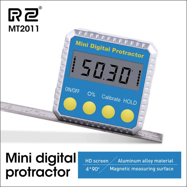 RZ Ângulo Proistrator Universal Bevel 360 Graus Mini Eletrônico Digital Protegrator Inclinômetro Tester Ferramentas de Medição MT2010 201117