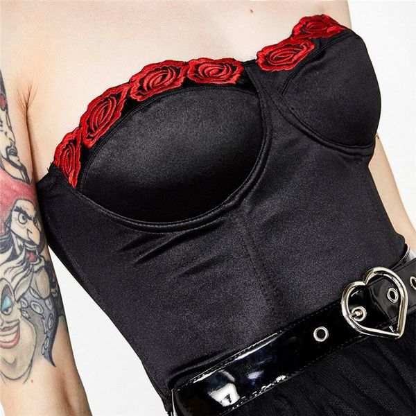 

2019 new fashion women embroidery strapless boob tube sleeveless crop lady bandeau casual sport bra
