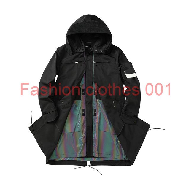 

toney 2020 konng gonng spring and autumn long windbreaker mens jacket reflective long coat long windbreaker jacket, Black;brown