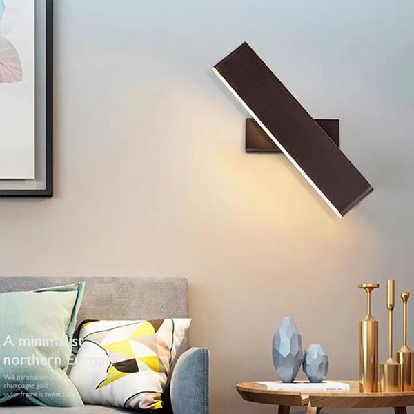 

6w bedside night wall light coffee/white color modern corridor wall light 360 rotatable for bedroom mirror front tv background