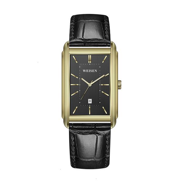 

leisure steel stainless real rectangular belt grade high business men's quartz watch 2021, Slivery;brown