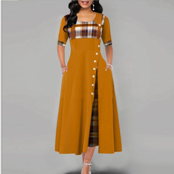 

new dress explosion round neck contrast color sleeve irregular long dress a large number of currently available, White;black
