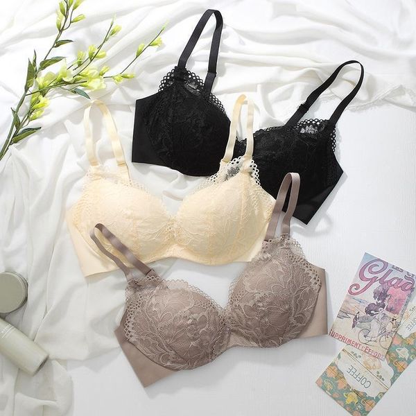 

wire silk bra for women lace gathered underwear side collection adjustable mulberry silk push up plus size bracelet1, Red;black