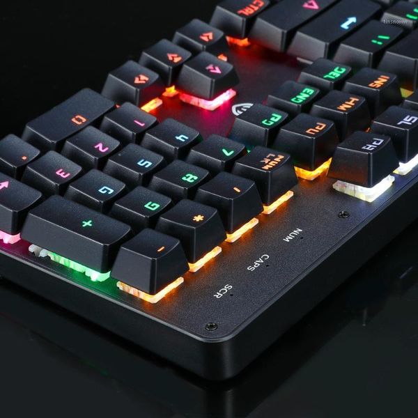 

usb wired gaming keyboard 104 key colorful led backlit mechanical keyboad g6dc1