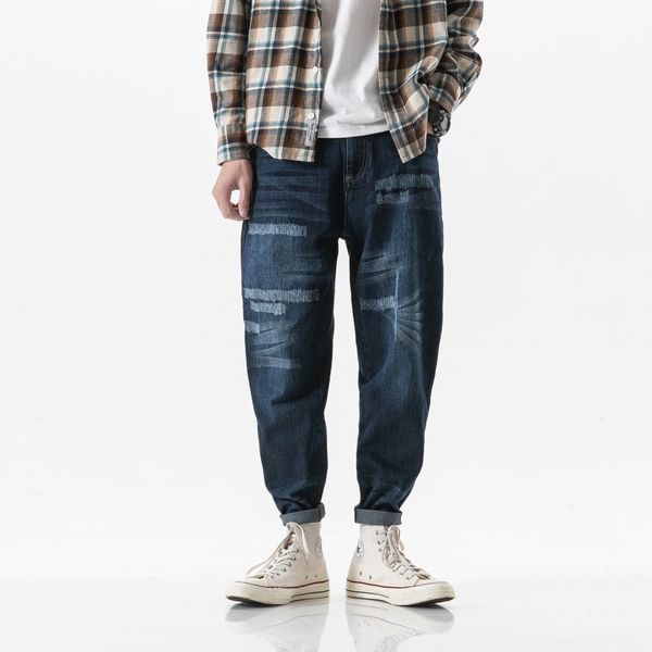 

8ajuy новые случайные промывают мыть случайные денима молодость четыре и сезоны штаны новые мужские свободные свободные мужские молодежные д, Blue