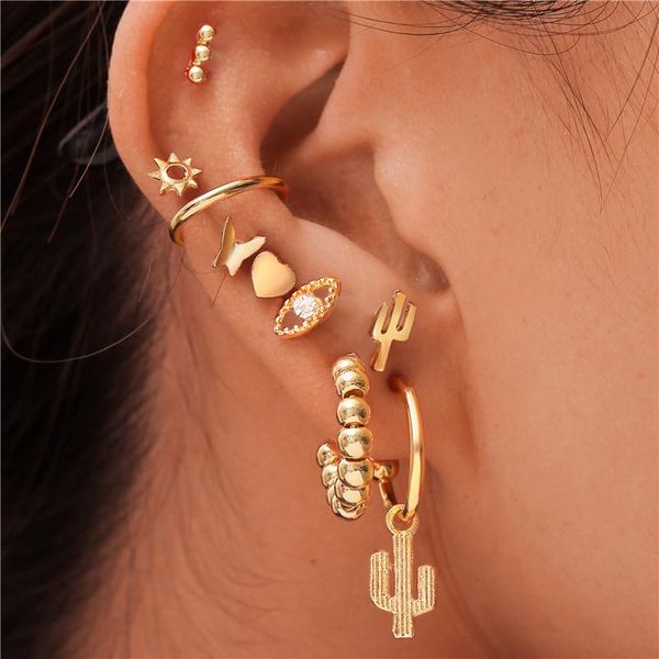 

17 км богемные звезды хрустальные серьги для женщин винтаж moon cross серьги женское 2020 моды шарики ювелирные изделия новый подарок jlljbd, Black;white