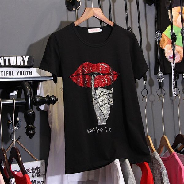 

diamond 2020 new cotton drilling t shirt women short sleeve summer t shirts tx004 drop shipping, White