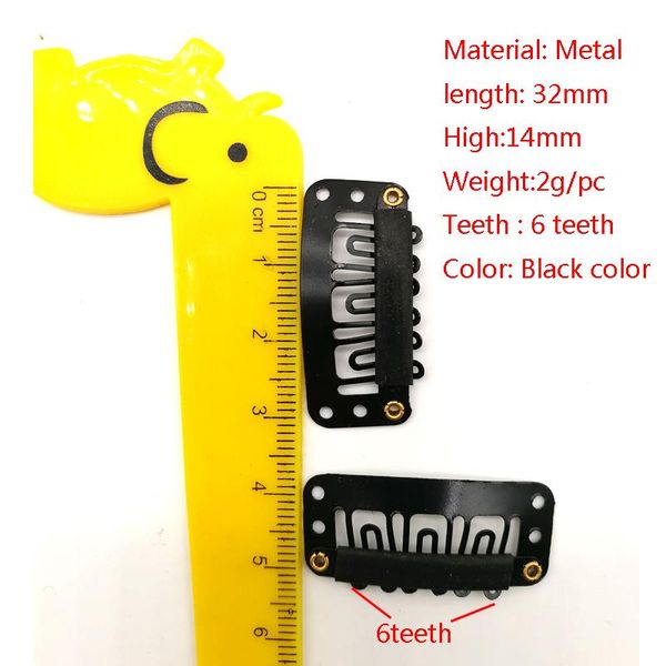 

hair extension wig fixed hat clips u shape metal stainless steel snap 6 teeth comb 32mm q jllepf, Silver