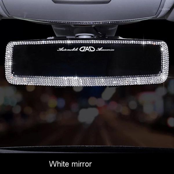 Outros acessórios interiores Rhinestone Car Retrovisor Espelho decoração Charme Cristal Bling Diamante Ornamento Vista traseira Vista traseira Mulheres Auto Acessórios1