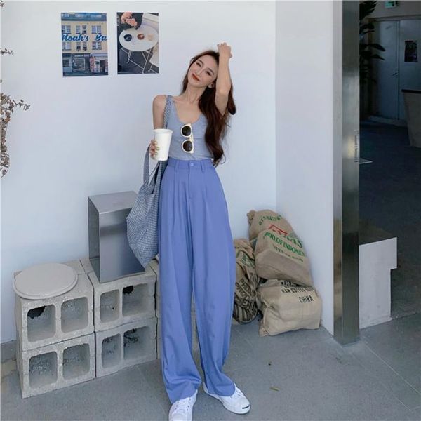 

women's pants & capris real price high waistline and slim casual straight, Black;white