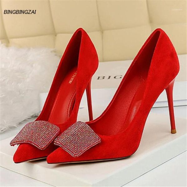

bbzai shoes woman 9cm pointed toe thin heels rhinestone zapatos mujer wedding princess dress shoe escarpins size 3-121, Black