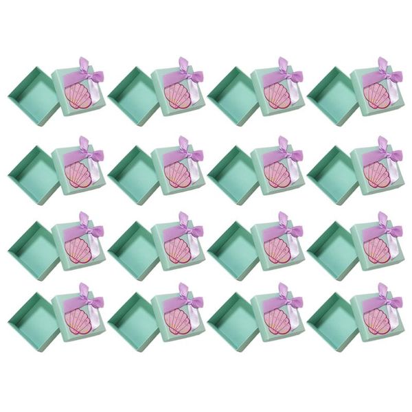 

1 set 21pcs square box jewelry gift box candy with bowknot (blue