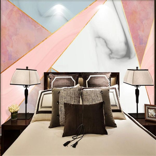 

3d customized wallpaper pink tile marble wallpapers 3d murals wallpaper for living room