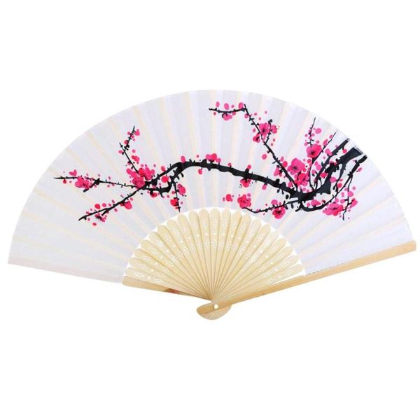 

6 inch folding foldable plum silk wedding gift silk bamboo convenient stylish fan