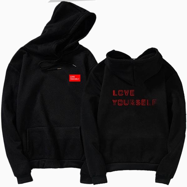 

love yourself hoody kpop jung hoodies sweatshirt love yourself kpop hoody sweatshirt xl for casual harajuku kpop hoody 201204, Black