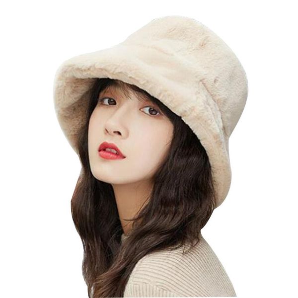 

мода осень зима fisherman искусственного мех bucket hat фокс кролик твердой утолщенные мягкая теплый cap рыбалка открытого отпуск девушка h, Black;white