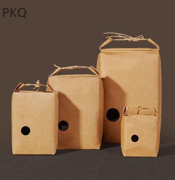 

10pcs/lot window bags,kraft paper gift bags,red window kraft paper tote bag,gift packaging box,dried fruit,biscuit bags