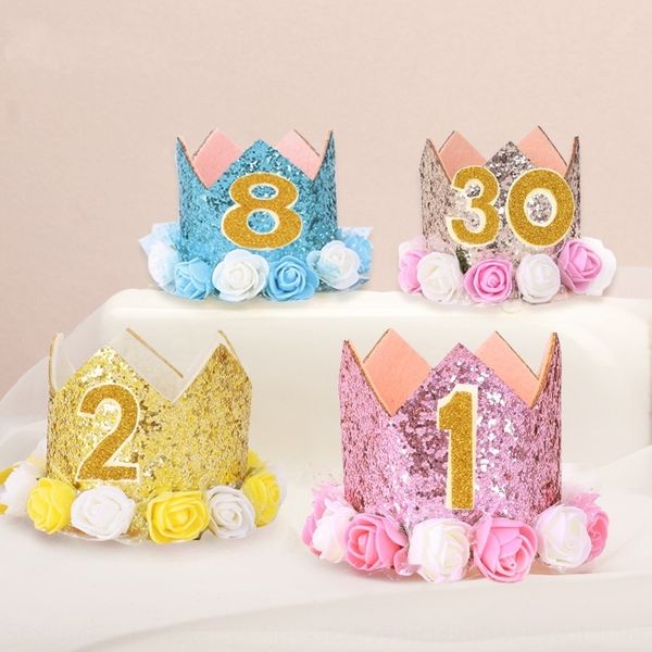 

creative cake sequins digital sequins gold powder flower crown children's sequin cake hat sparkle powder digital crown hat 5ov1r