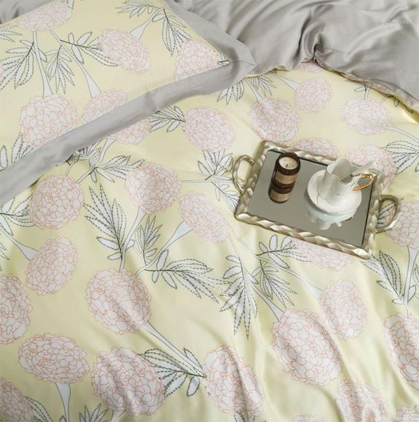 

european american yellow floral bedding set kid teen adult,full  king double home textile bed sheet pillow case duvet cover1