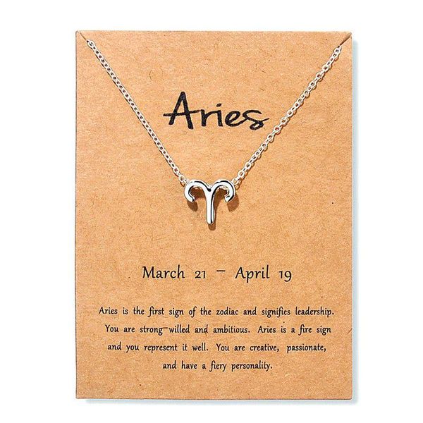 

chokers 2021 men women horoscope zodiac sign pendant necklace aries leo 12 constellations jewelry kids christmas gifts, Golden;silver