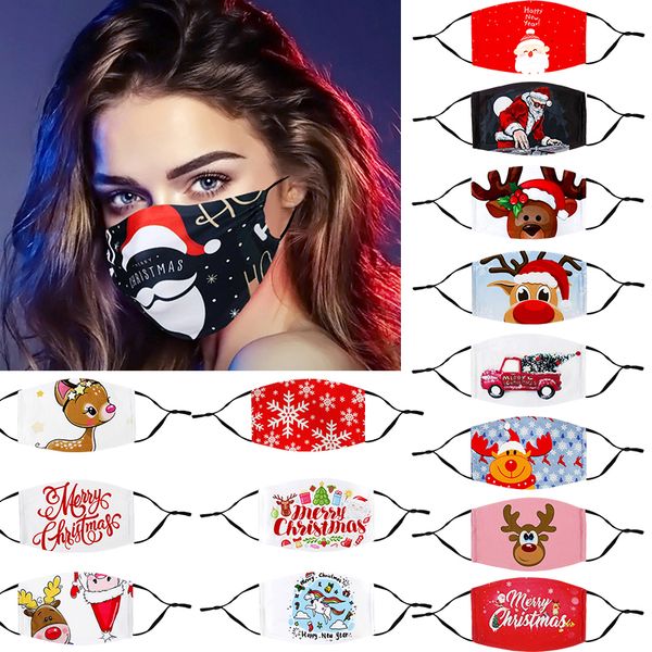 

christmas party decorations for home cartoon santa claus deer print reusable adjustable dustproof cotton fabric new year decor