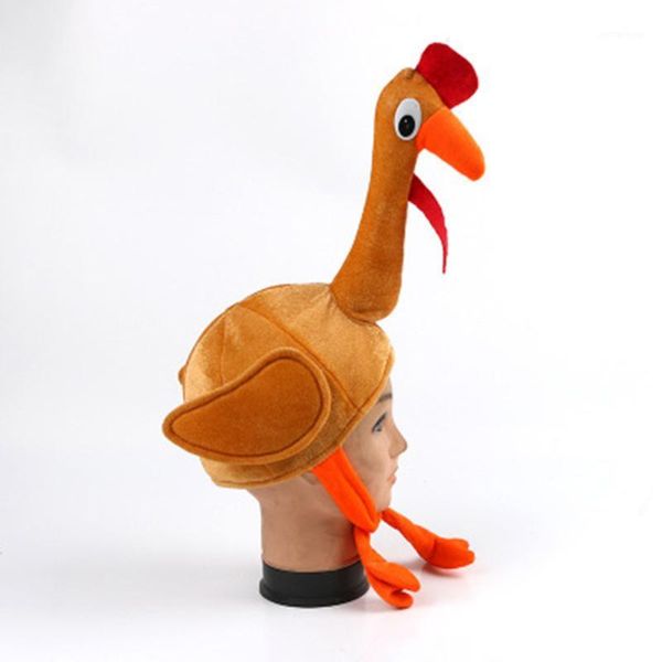 

christmas decorations 10pcs child cute chicken head mask plush rooster hat farm animal bird party halloween costume accessory gift hat