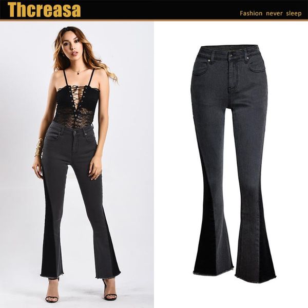 

women's foot bump color foreign trade cowboy horn pants girl, Blue