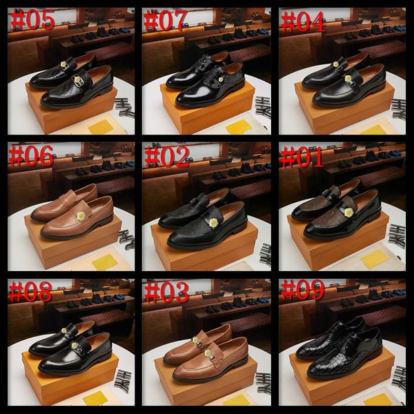 

handmade office business wedding suit dress loafers brown luxury designer double buckle formal genuine leather men shoes, Black