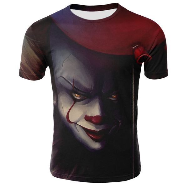 

american horror movie summer new clown print pattern clown 3d print shirts comics anime hippie men clothing