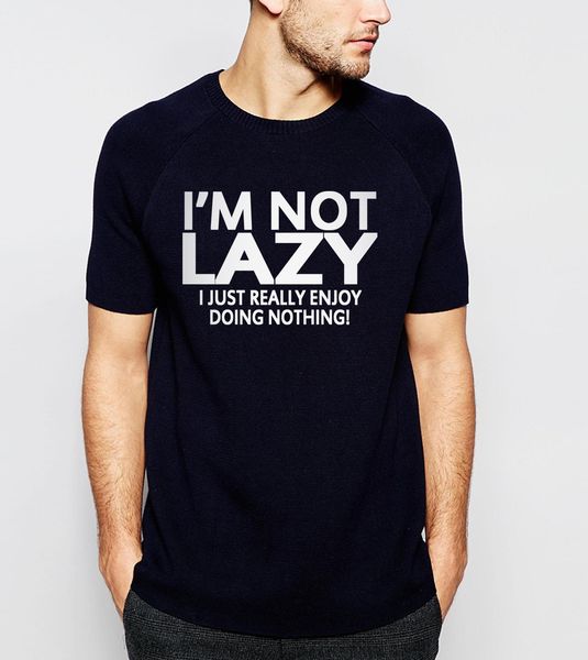 

funny attitude i'm not lazy i just enjoy doing nothing letters men summer casual loose short sleeve o sport hooded sweatshirt hoodie t