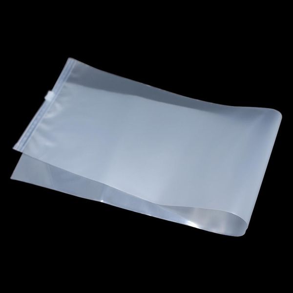 

wholesale 14x55cm matte clear self seal zip lock plastic bag seal ziplock transparent long poly packaging pouch for grocery pack h sqcfnp