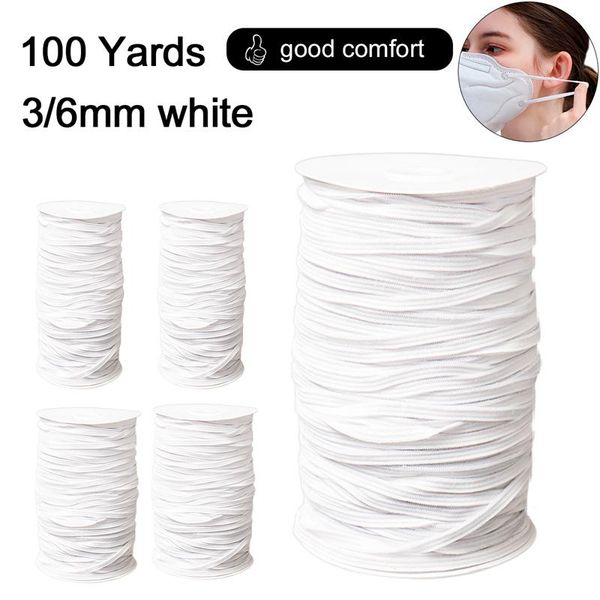 

3 6mm 100 yards elastic band tape sewing elastic ribbon cord spandex rubber band trim sewing fabric diy garment accessories wmtebv xhhair