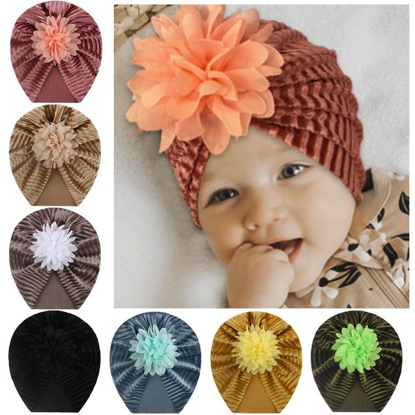 

ins new baby girls flower princess cap fashion kids cute velvet hat warm comfortable children casual hat party hair accessory c6806, Yellow