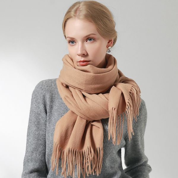 

winter 100% wool scarf women luxury thick shawls warm pashmina camel wool scarves echarpe ladies cashmere scarf foulard femme 201026, Blue;gray