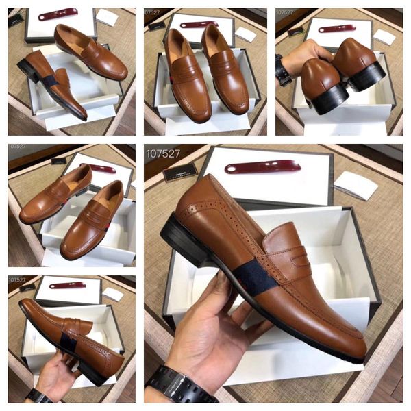 

sp size 8-11 mens penny loafers genuine leather blue brown business dress shoes for men quality hand painted slip on male footwear 11, Black
