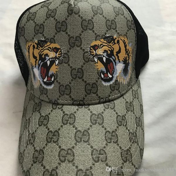 

20ss tennis cap sun hat hat baseball cap female snake bee man hat men hip hop tiger print cap brand sports, Blue;gray