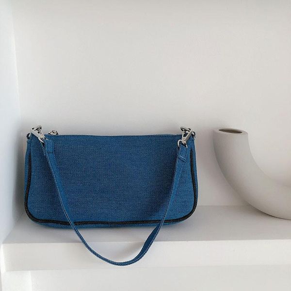 

shoulder bags vintage denim axillary small crossbody for women 2021 designer handbags female brand lady hand bag blue