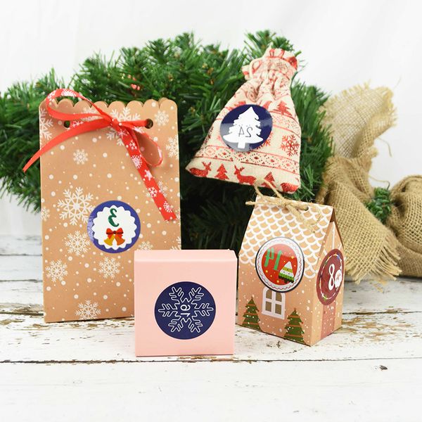 

24pcs digital christmas countdown number pvc round labels packaging stationery sealing sticker xmas party decor