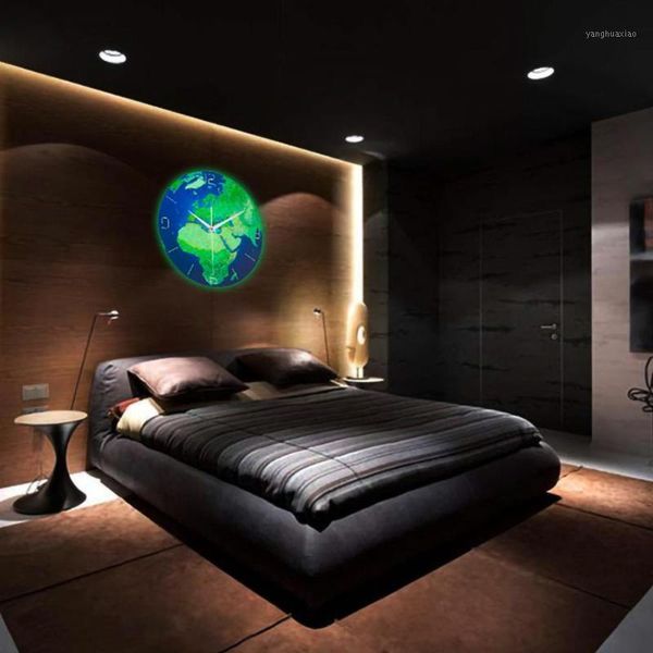 

wall clocks glowing earth clock hanging on the luminous stickers suitable for kids bedroom convenient to get accurate time1