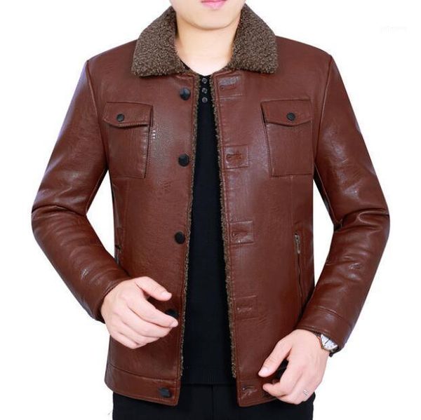 

winter new fur coat mens plus size 4xl pu leather jackets men casual faux fur thick warm lapel long suede windproof jacket1, Black