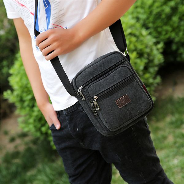 

2020 shoulder men messenger bags travel of canvas bag for male trend korean plain package ejnl