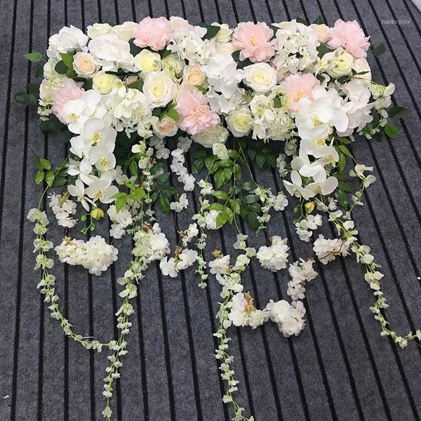 

decorative flowers & wreaths artificial wedding stage backdrop arch flower silk fake hanging spike floral arrangement decorations1
