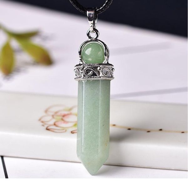 

1pc natural crystal purple red pendant fashion simple reiki point raw gem necklace souvenir for men women charm mineral qyliyb, Black