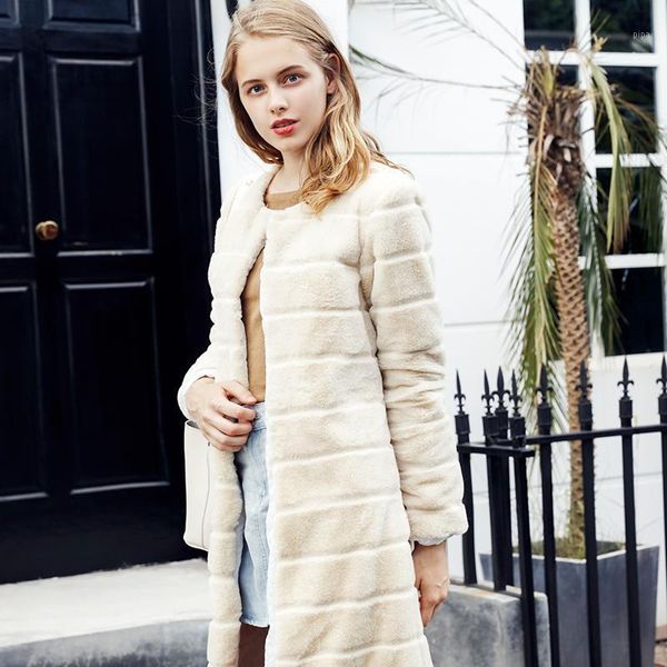 

2020 winter coat elegant faux fur women autumn winter warm soft jacket fashion slim fur s-3xl1, Black